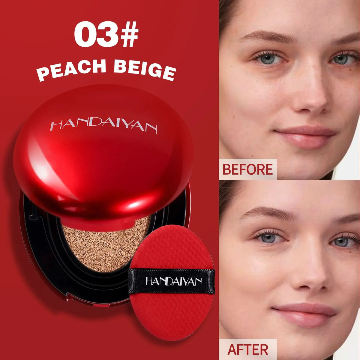 Red Cushion Foundation Semi-Matte Full Coverage Waterproof Long-lasting Concealer Makeup Tone Up Cream Base Covering Foundation - AliExpress 66