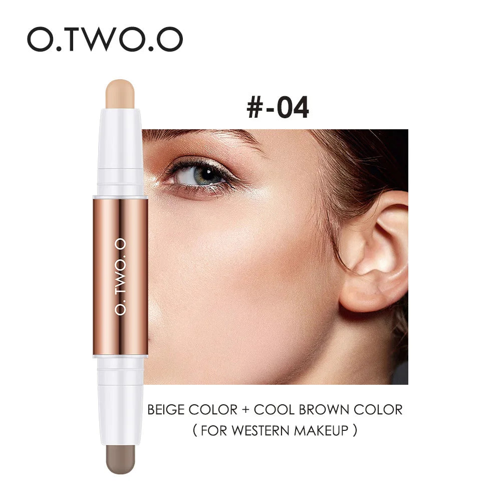 Matte Finish Concealer Stick Waterproof Brightening Highlighter Face Contour Pen Double Head Longwear Cover - AliExpress 66