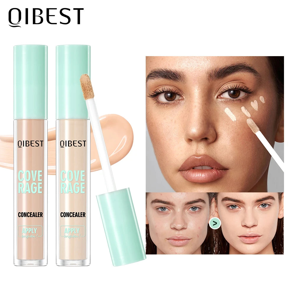 QIBEST Face High Coverage Concealer Matte Liquid Foundation Multi-Use Cream Oil Control Retouch Face Makeup Products For Women
