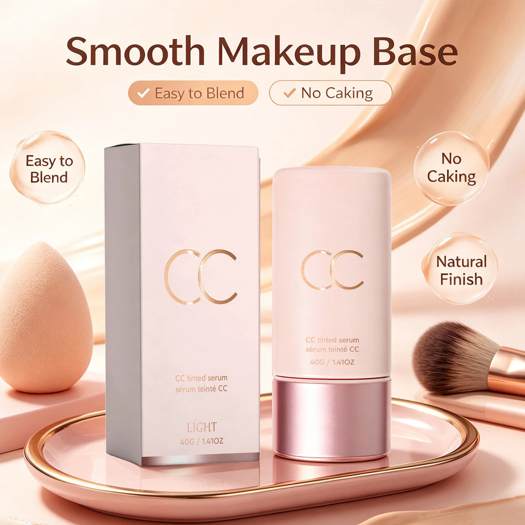 CC Tinted Serum Even Skin Tone Conceals Dullness & Redness Improves Dry Skin Non?caking Lightweight Natural Tinted Moisturizer