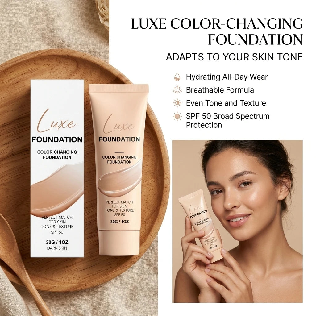 Color Changing Foundation Hydrating Even Skin Tone Soothing Skin Reliev Dryness Brighten Lightweight SPF50 Coverage Makeup Base