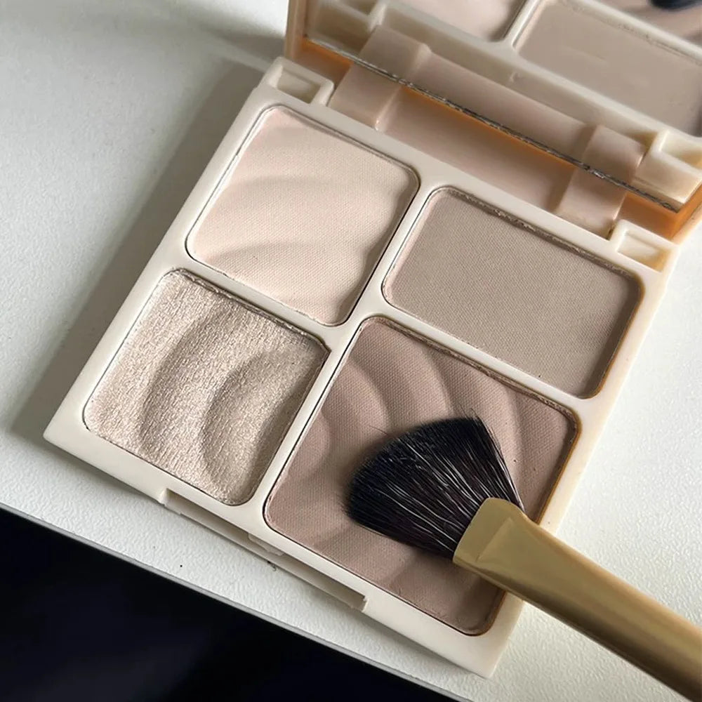 3D Facial Contouring Bronzer Brightening Matte Highlights Palettes 4-colors Eye Shadow Nose Powder Beige Whirlpool Makeup Plate - AliExpress 66