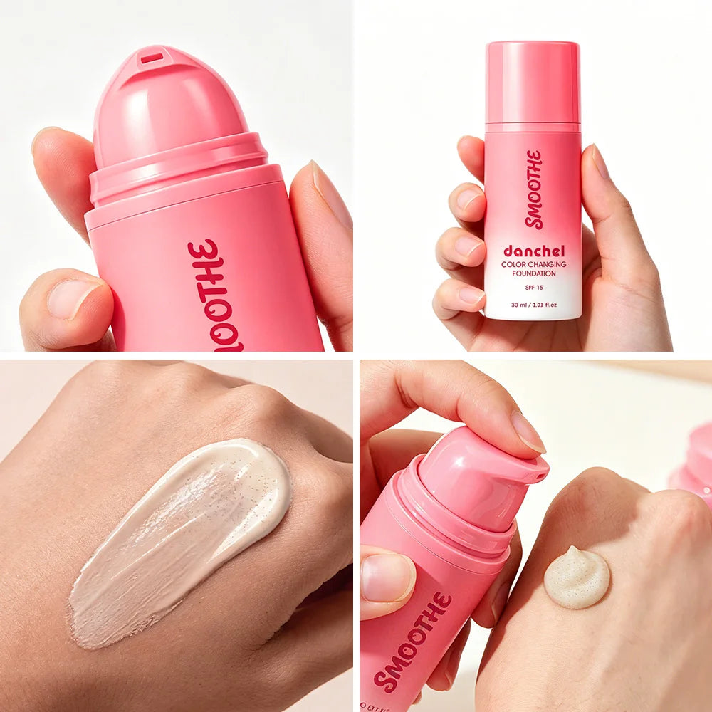 Color Changing Foundation Long-Lasting Full Coverage Liquid Foundation Adapts Skin Tone Sun Protection Natural Finish Face Makeu - AliExpress 66