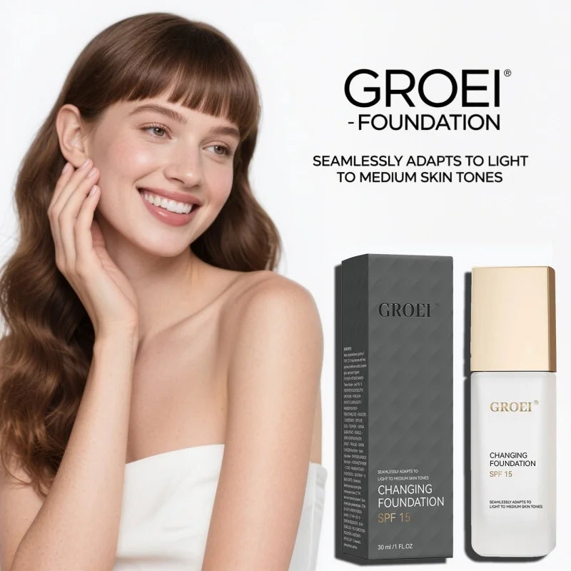 GROEI Changing Foundation SPF 15 - 30ml Adaptive Color Makeup, Auto-Match Your Skin Tone, Lightweight Cover Blemishes & Redness - AliExpress 66