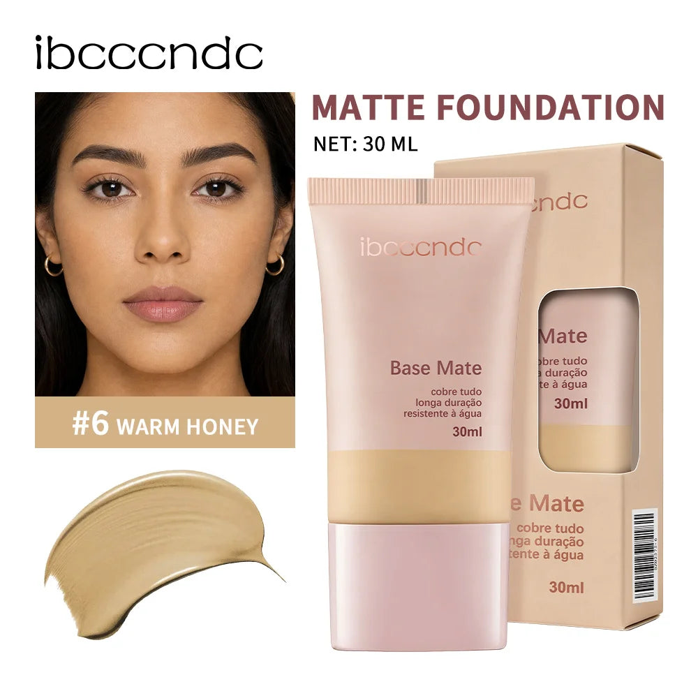 Matte Foundation Natural Coverage Smooth Skin-Friendly Deep Skin-Nourishing Long-Lasting & Waterproof Gentle Cares Foundation