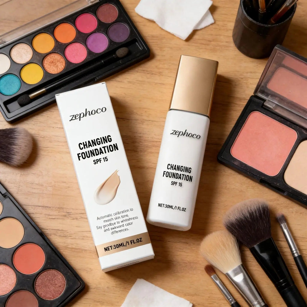 Zephoco Color Changing Foundation Spf 15 Lasting Matte Finish Deep Hydrating Makeup Match Skin Tone High Coverage Foundation - AliExpress 66