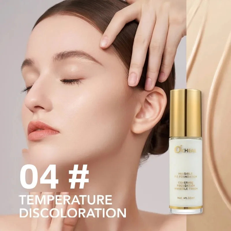 Waterproof Liquid Foundation Temperature Adjusting Oil Free Moisturizer Full Coverage Longwear Concealer Cream - AliExpress 66