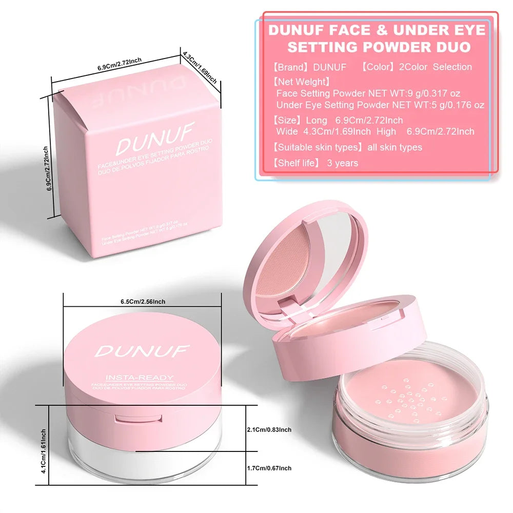 Oil Control Loose Powder Invisible Pores Matte Finish 2In1 Pressed Setting Powder Waterproof Smooth Face Under Eye Long Lasting - AliExpress 66