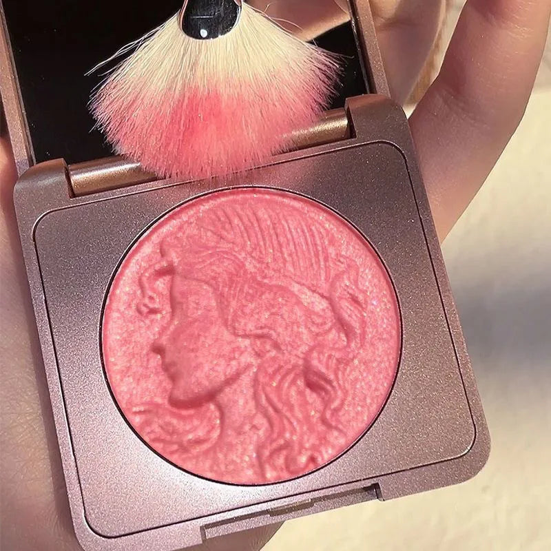 6g Young Girl Three Dimensional Relief Cheek Natural Blusher Shiny Orange Gold Blush Plate Rose Pink Monochrome Blusher Makeup - AliExpress 66