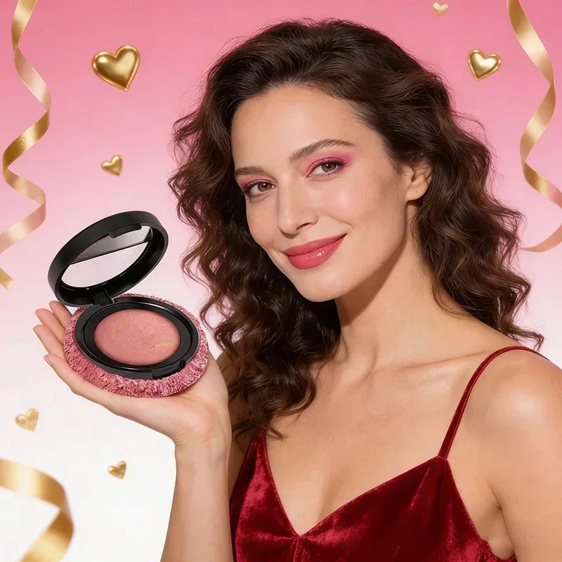 Korean Single Color Shimmer Pearl Blush Powder Natural Face Sculpting Valentine's Day Gift Set Makeup Baking Glow for Women - AliExpress 66