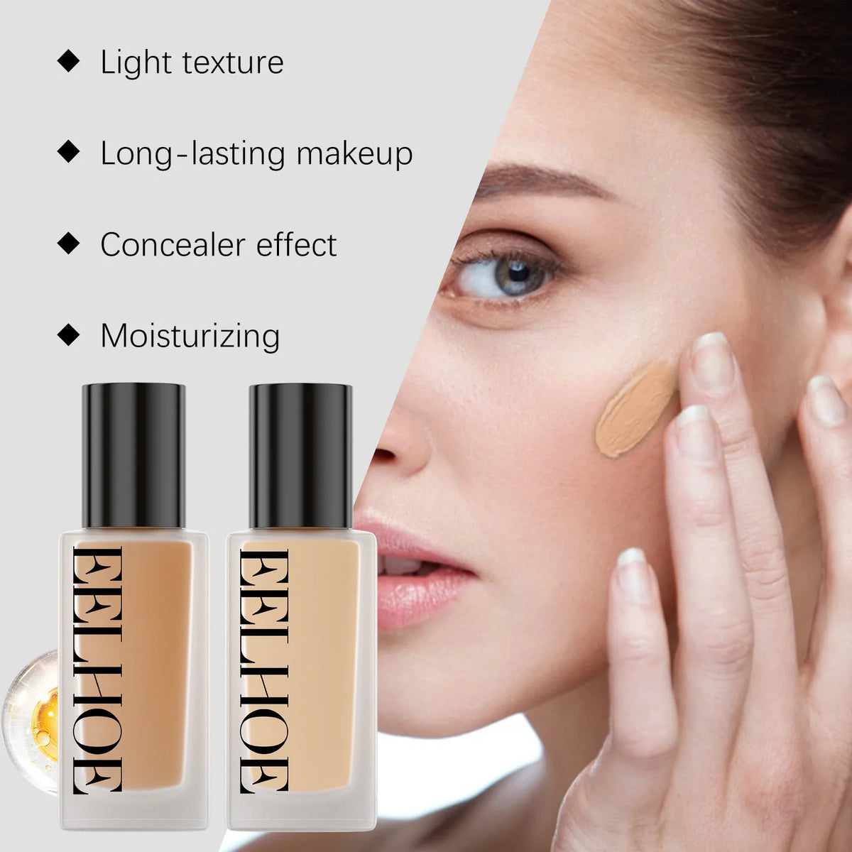 Eelhoe Matte Liquid Foundation Series Long Lasting Waterproof Not Easy to Remove Full Cover No Transfer Makeup Base Concealers - AliExpress 66
