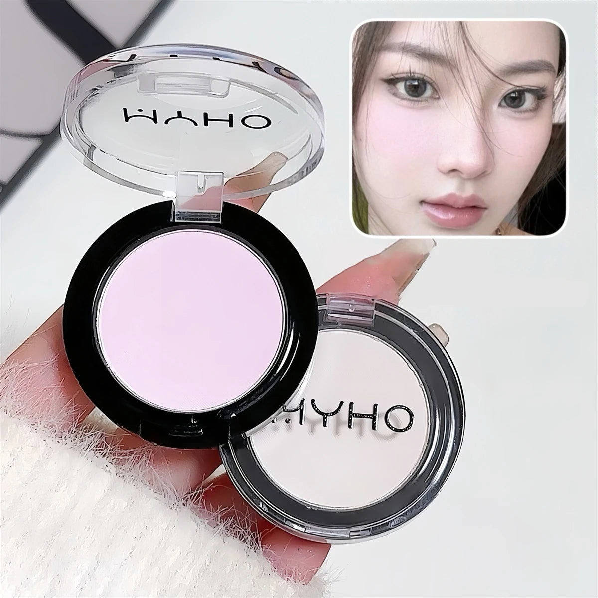 White Matte Highlighter Pink Purple Blush Palette Powder Eyeshadow Waterproof Lasting Face Contour Brightening Makeup Cosmetics - AliExpress 66