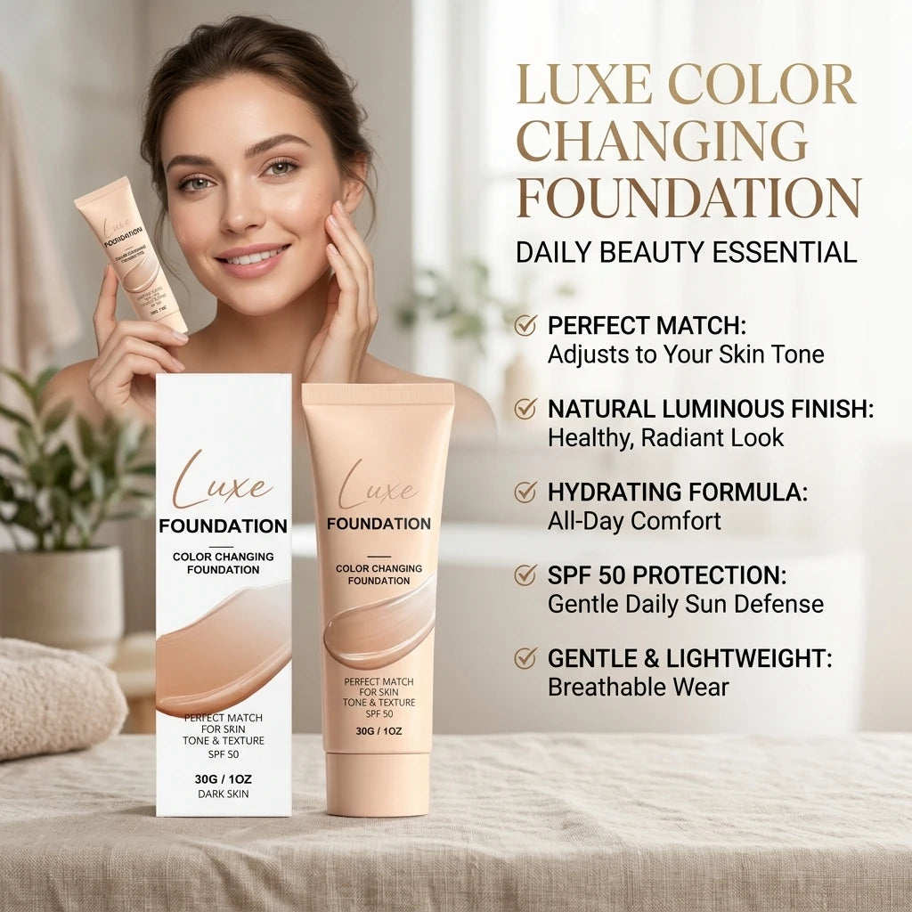 Color Changing Foundation Hydrating Even Skin Tone Soothing Skin Reliev Dryness Brighten Lightweight SPF50 Coverage Makeup Base
