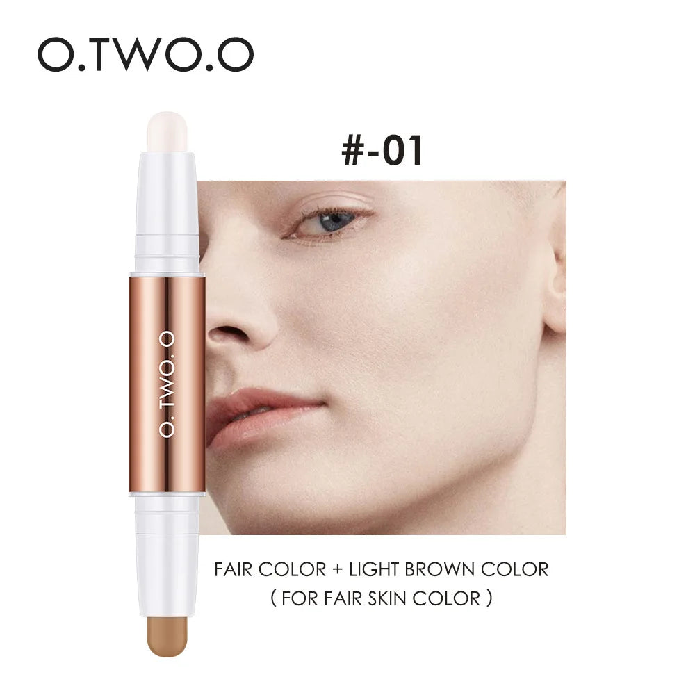 Matte Finish Concealer Stick Waterproof Brightening Highlighter Face Contour Pen Double Head Longwear Cover - AliExpress 66