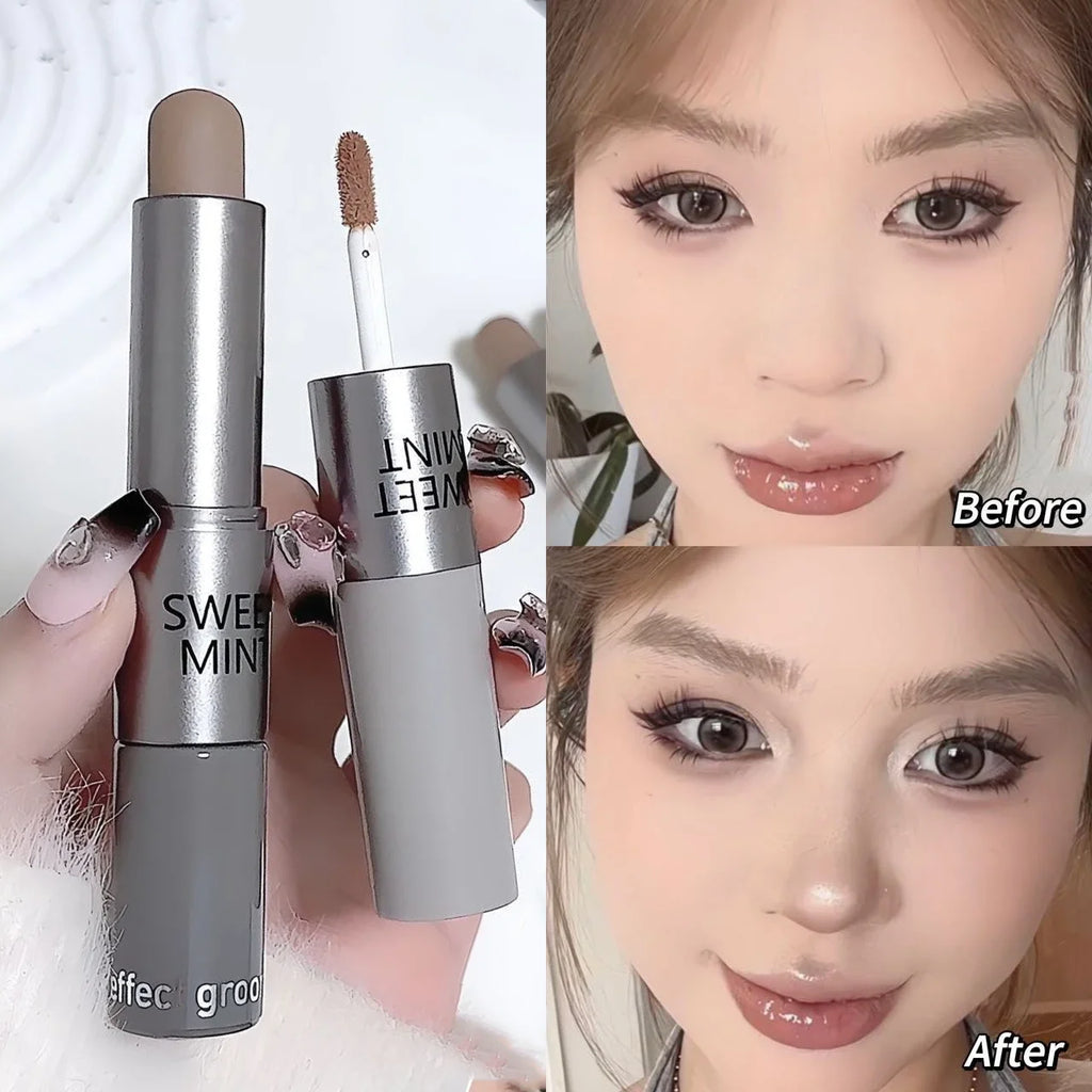 2 in 1 Contour & Concealer Stick Waterproof Face Sculpting Makeup Creamy Matte Foundation Highlighter Long Lasting Nose Shadow - AliExpress 66