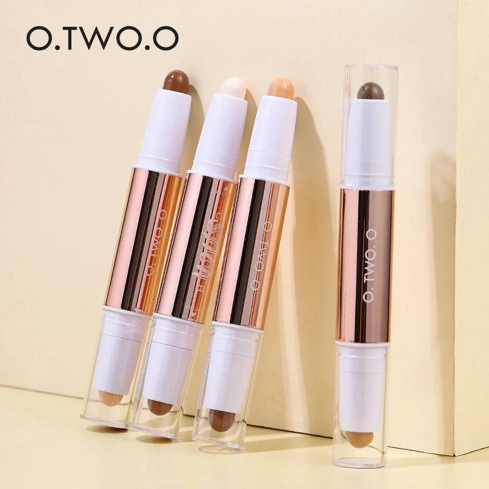 O.TWO.O Double Head Contour Concealer Stick Waterproof Matte Finish Brighten Highlighters Contouring Pen For Face Makeup - AliExpress 66