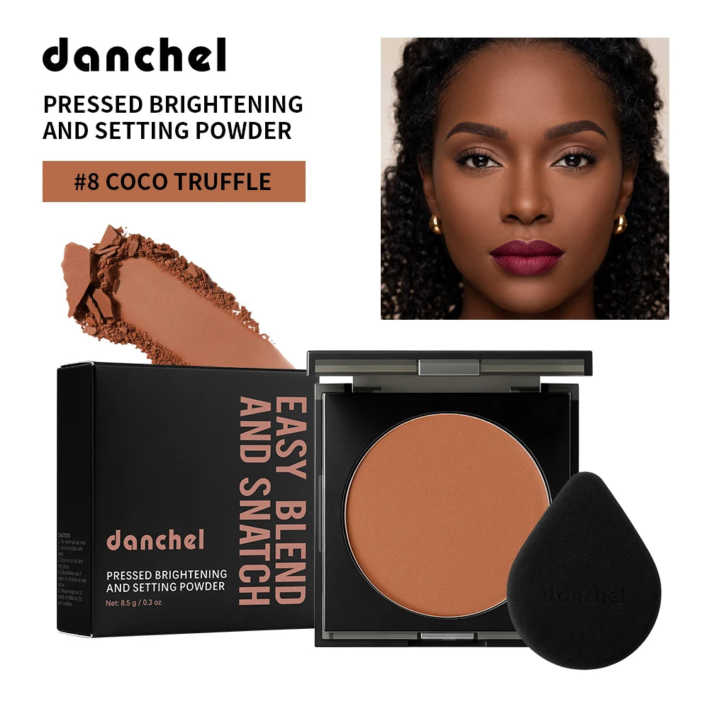 Pressed Brightening Setting Powder Long-lasting Matte Finish Ultra Fine Powder 12h Oil Control Setting Powder For All Skin Type