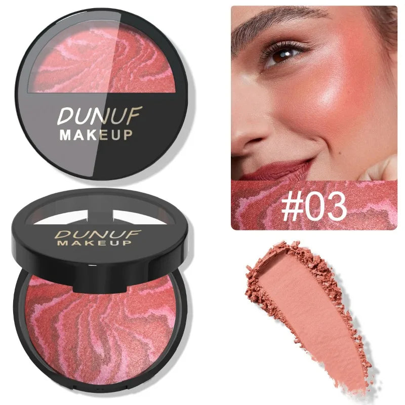 6 Colors Blush Palette Waterproof Lightweight Breathable Long Lasting Smooth Baked Powder Blusher Correcting Foundation