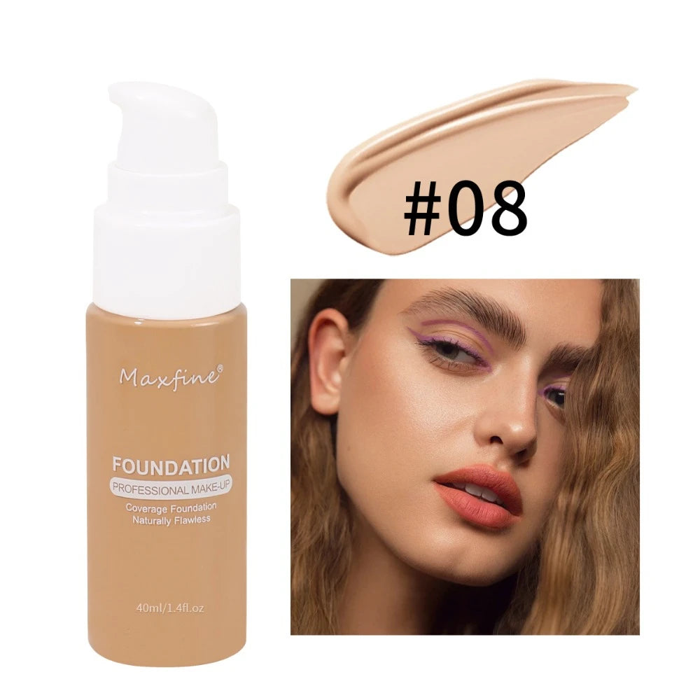 Professional Oil-Control Liquid Face Foundation Waterproof Full Coverage Matte Base Long Lasting Makeup Base