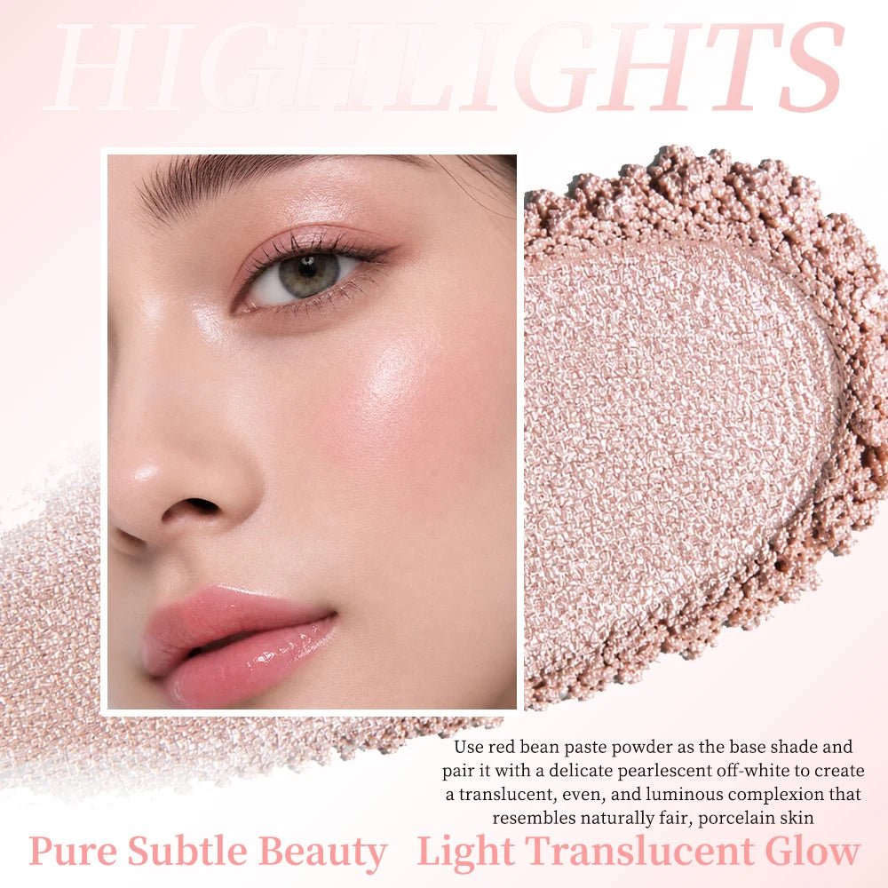 Monochrome Highlighter Powder Glitter Shimmer Face Powder Brighten Makeup Shiny Eyeshadow Diamond Highlighter Palette Bronzer - AliExpress 66