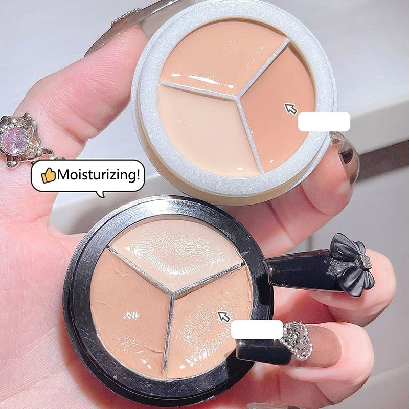 3 Colors Concealer Cream, Full Coverage Dark Circles Acne Scars Spots Tear Trough Concealer, Hydrating Brightening Face Makeup - AliExpress 66