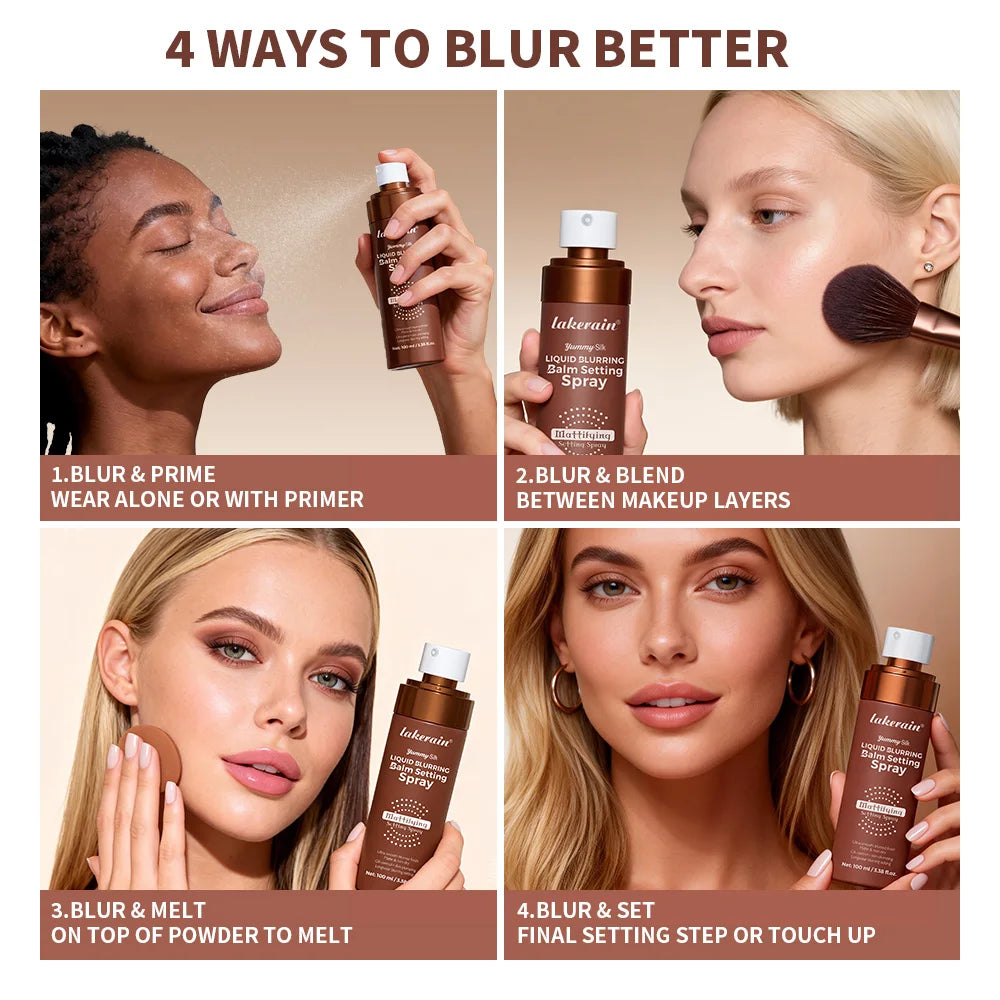 Lakerain Liquid Blurring Balm Setting Spray Long Lasting Moisturizing Repairing Oil Control Matte Blurred Finish Setting Spray - AliExpress 66
