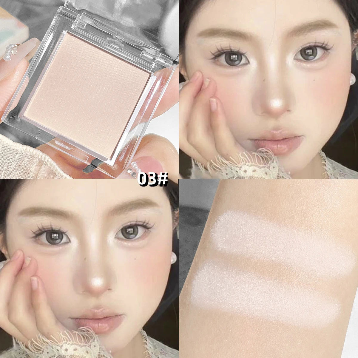 Single Color Highlighter Lying Silkworm Brightening Powder Natural Matte Aegyosal High Gloss Eye Makeup Palette Face Brighten