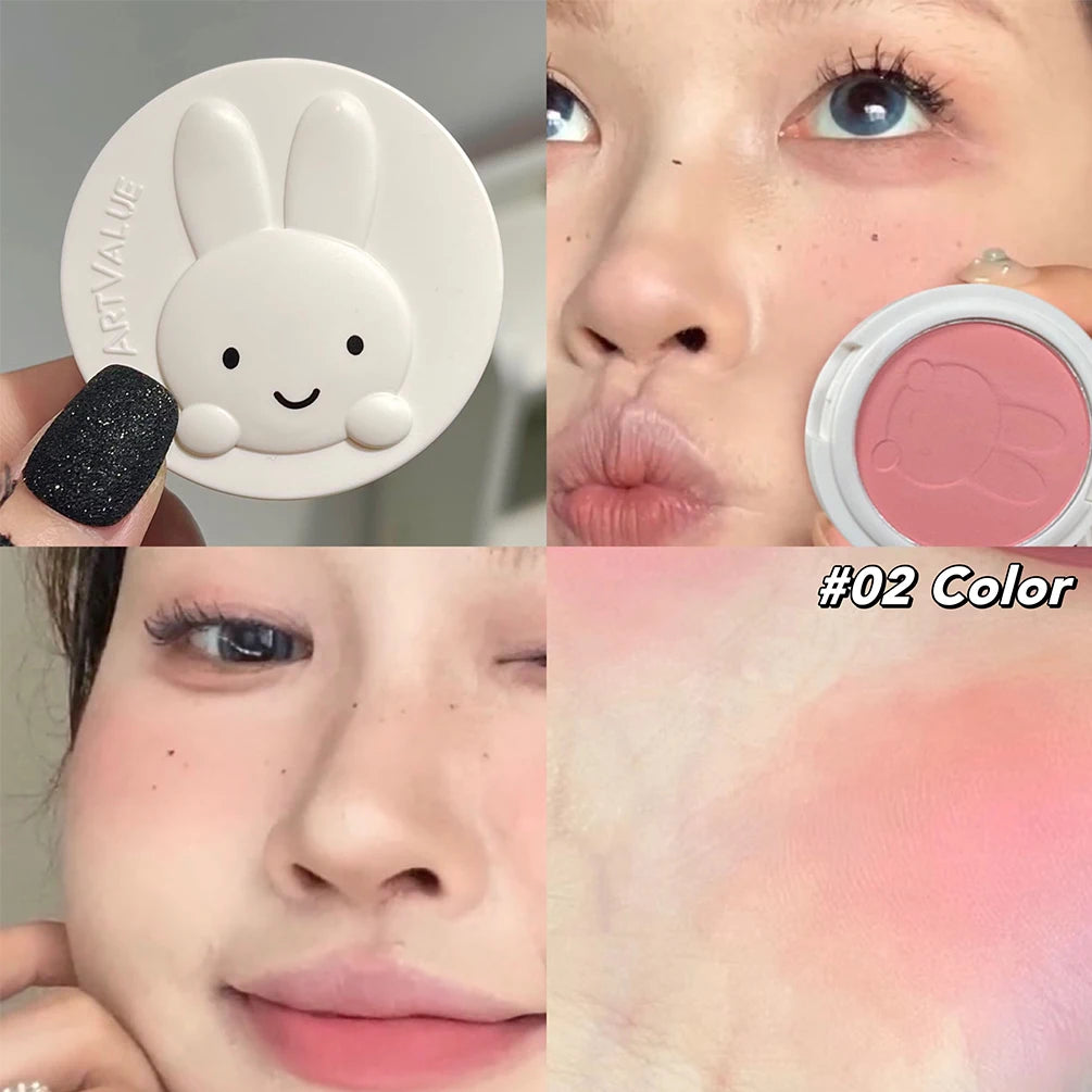 Monochrome Blush Palette Matte Peach Rouge Cute Bunny Rose Red Cheek Tint Blusher Powder Natural Face Contouring Shadow Makeup - AliExpress 66