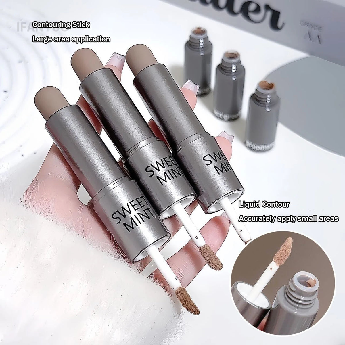 2 in 1 Contour & Concealer Stick Waterproof Face Sculpting Makeup Creamy Matte Foundation Highlighter Long Lasting Nose Shadow - AliExpress 66