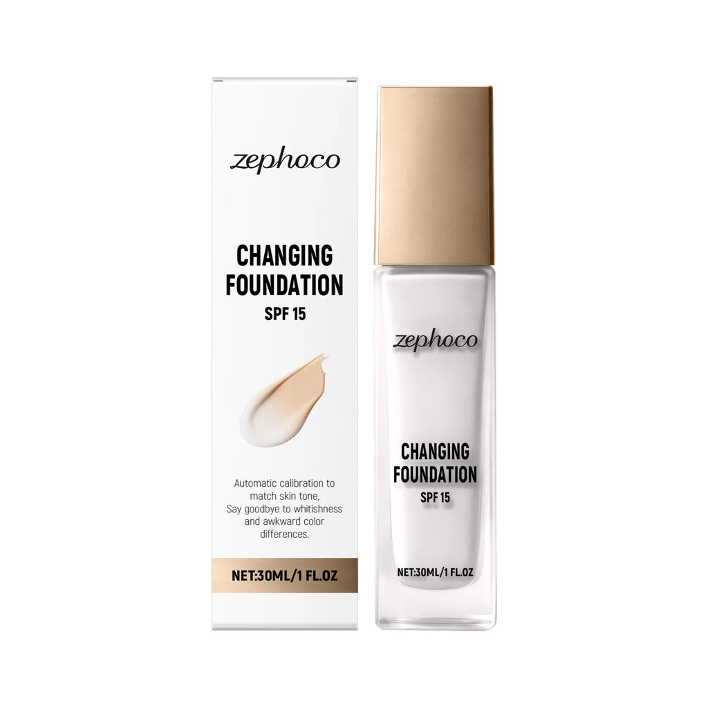 Zephoco Color Changing Foundation Spf 15 Lasting Matte Finish Deep Hydrating Makeup Match Skin Tone High Coverage Foundation - AliExpress 66