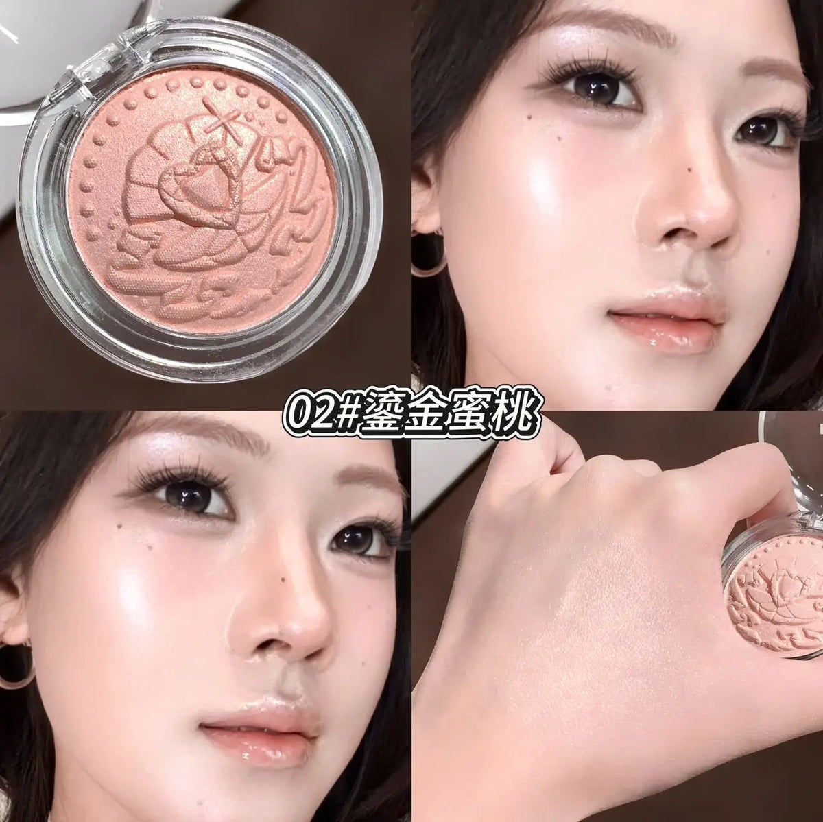 Kakashow relief high gloss powder delicate ointment, purple orange silver shimmer, suitable for women's date party makeup