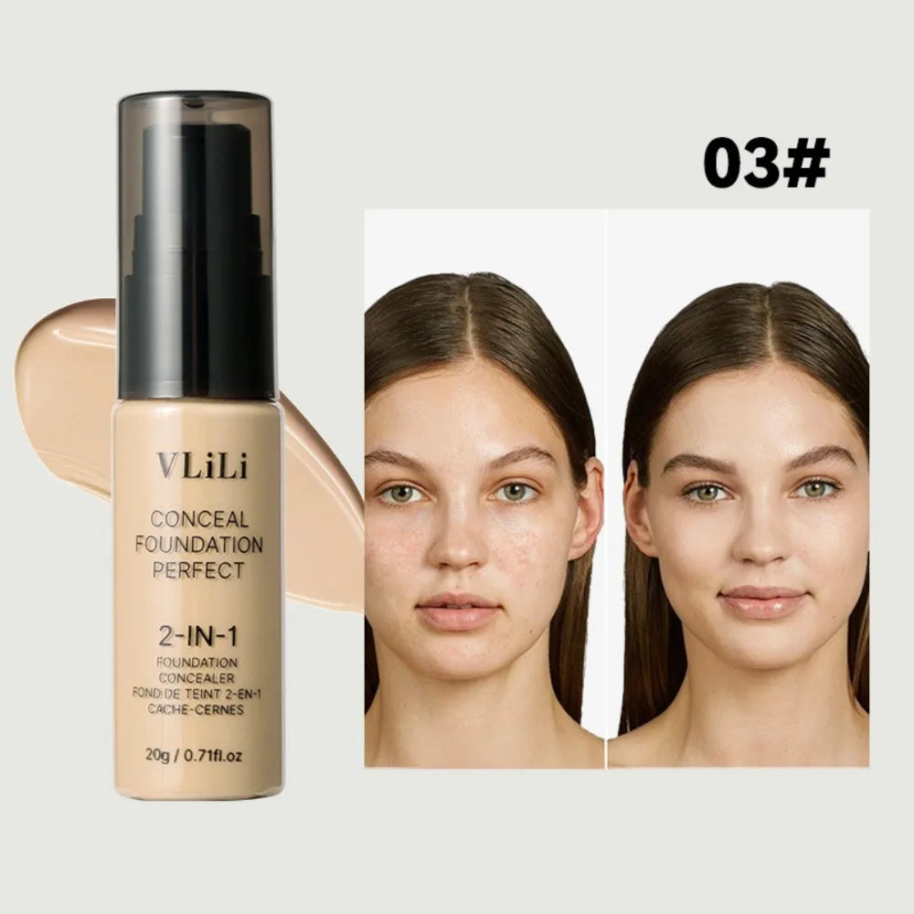 New Waterproof Liquid Foundation Oil-Control Matte Face Foundation Cream Sweat Proof Natural Foundation Concealer Cream
