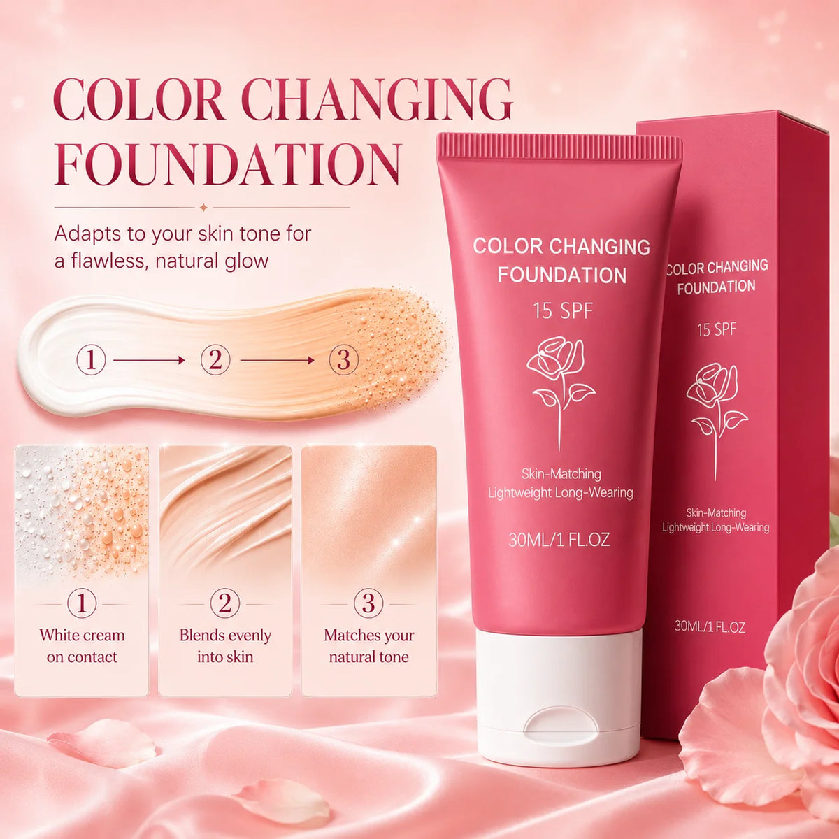 Korean Color Changing Foundation Liquid Automatically Adjusting Skin Tone Conceal Facial Skin Fine Flaw Daily Facial Makeup Base - AliExpress 66