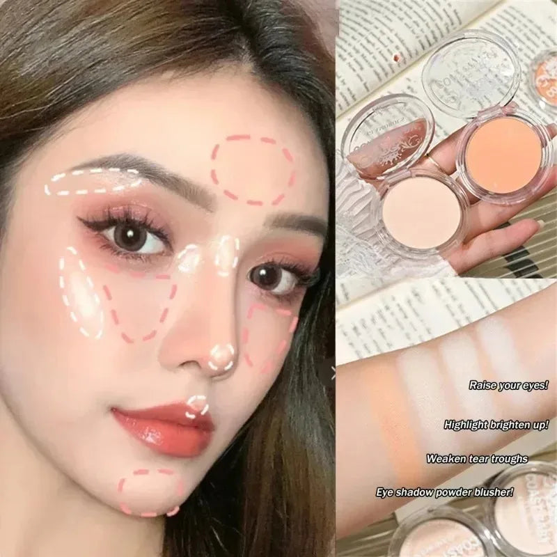Beige White Highlighter Palette Single Matte Face Nose Brighten Contour Makeup High Gloss Eye Shadow Lying Silkworm Rouge Powder - AliExpress 66