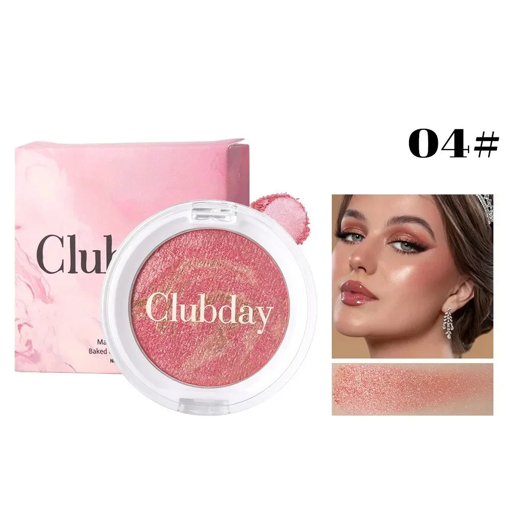 Pearly Blush Marble Pattern Face Baked Brighten Blush Highlight Long-lasting Natural Highgloss High Pigment Contour Face Makeup - AliExpress 66