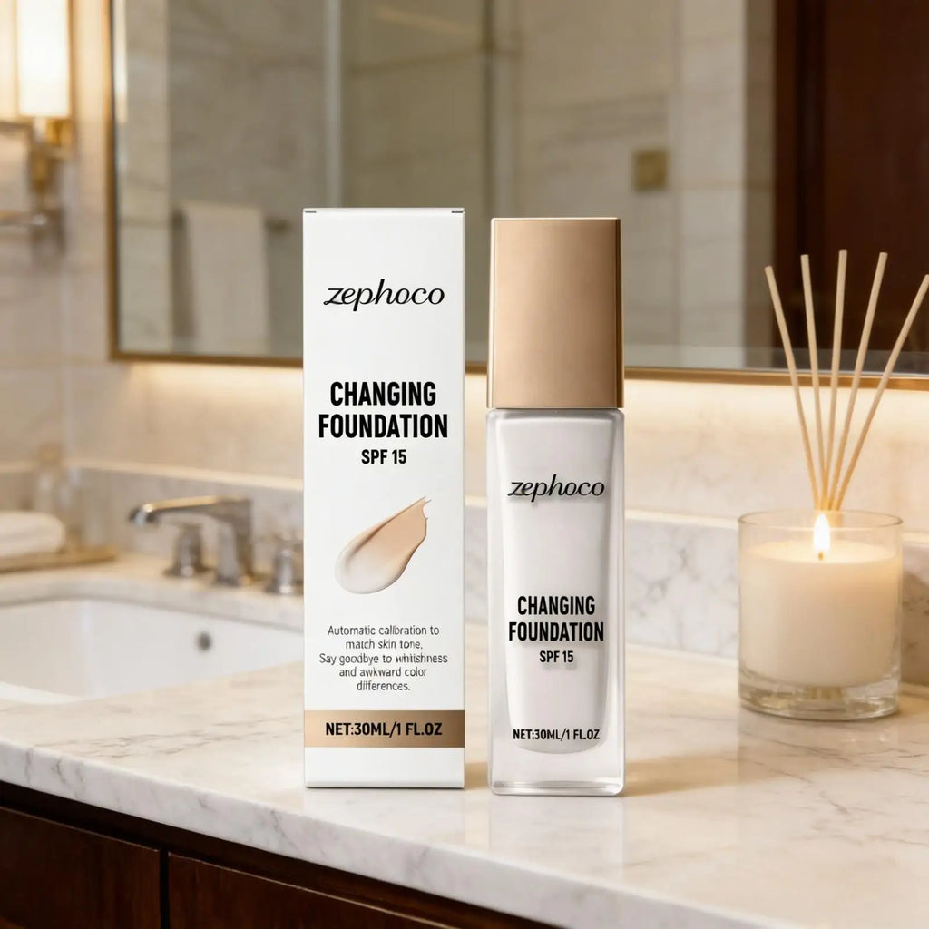 Zephoco Color Changing Foundation Spf 15 Lasting Matte Finish Deep Hydrating Makeup Match Skin Tone High Coverage Foundation - AliExpress 66
