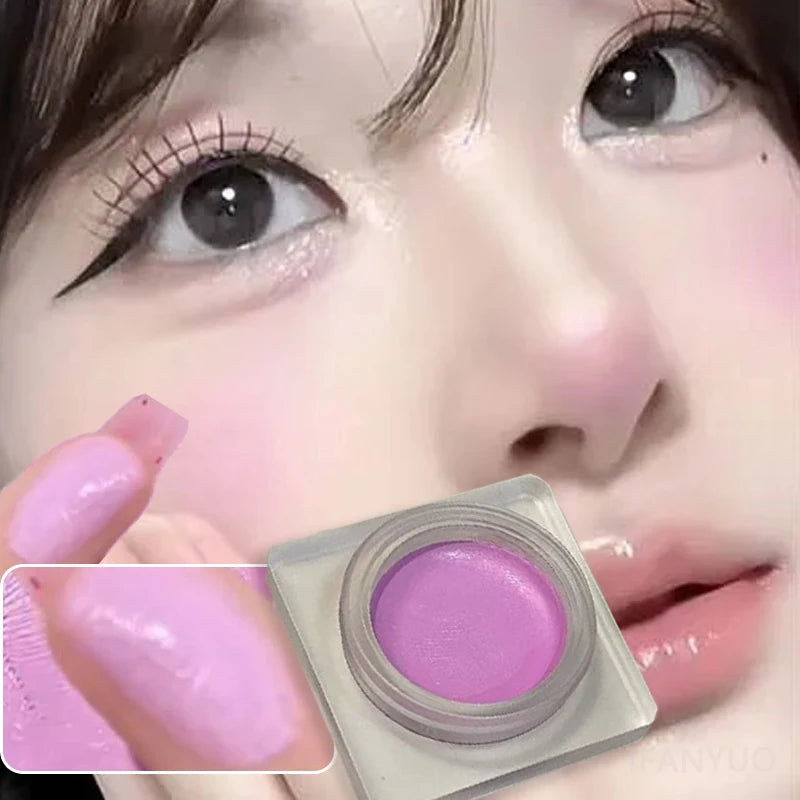 Purple Blush Cream Cheek Rouge Rose Brown Mud Palette Long-Lasting Waterproof Monochrome Brighten Face Moisturizing Blush Makeup - AliExpress 66