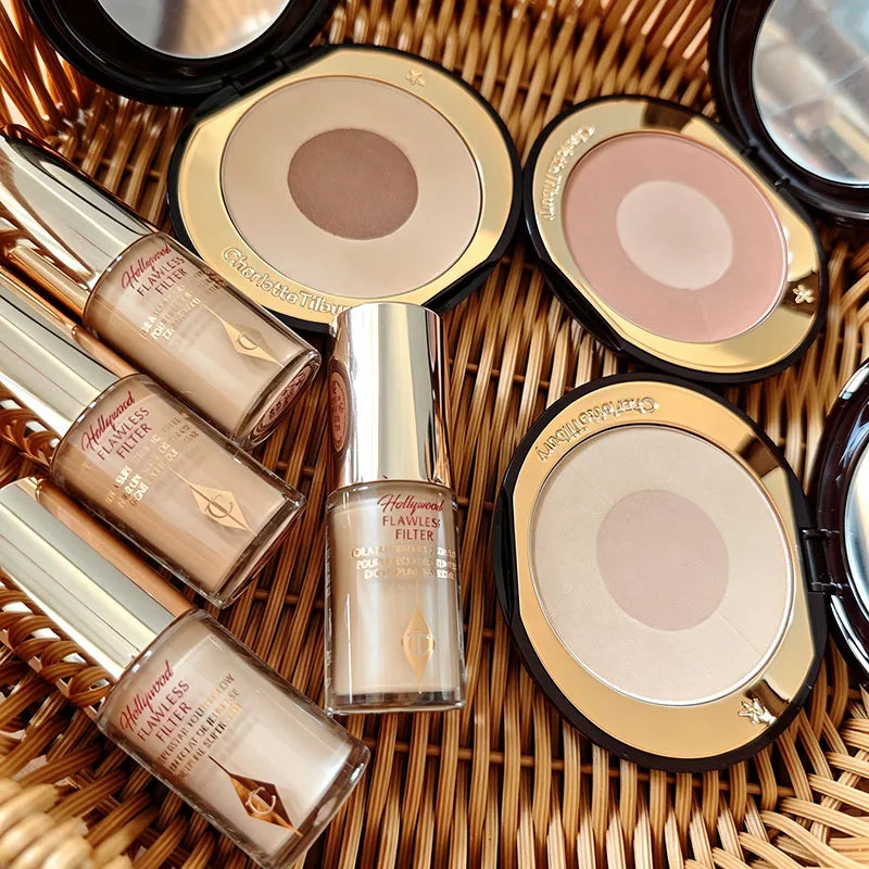 Hot Sales Charlotte Soft Heart Double Color Powder Blusher Color Plate Easy To Apply Lasting Coloring Natural Tilbury Cosmetics