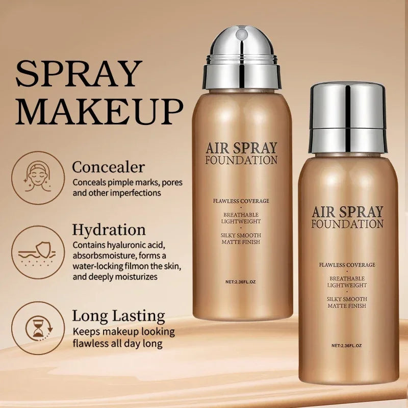 Portable Waterproof Sweat Proof Foundation Spray Fine Powder Concealer Long Lasting Brightening Makeup Gift for Valentine's Day - AliExpress 66