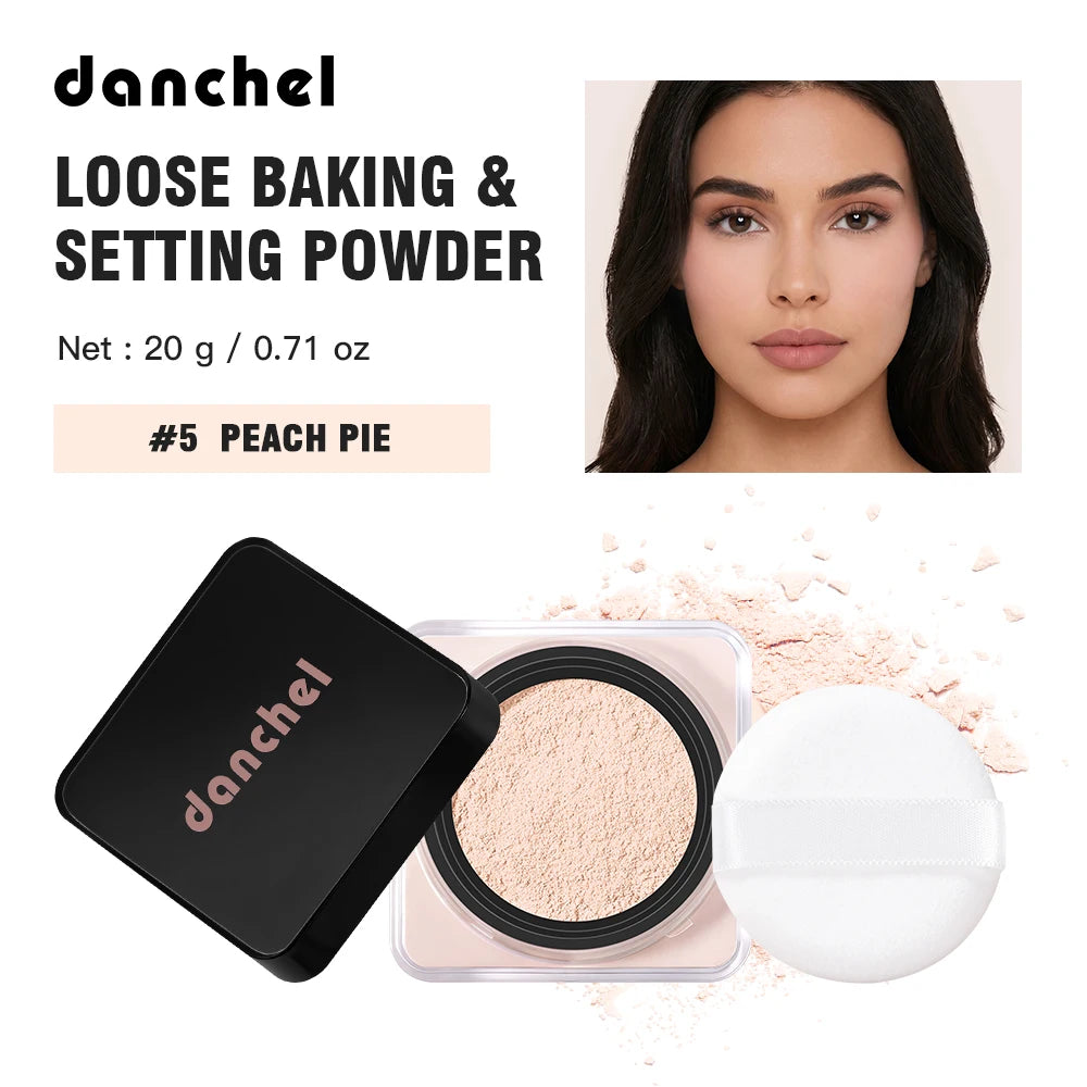 Waterproof Long Lasting Loose Baking Setting Powder &Puff Matte Finish Oil Control Face Cosmetics Anti Sweat Oil Absorb Makeup