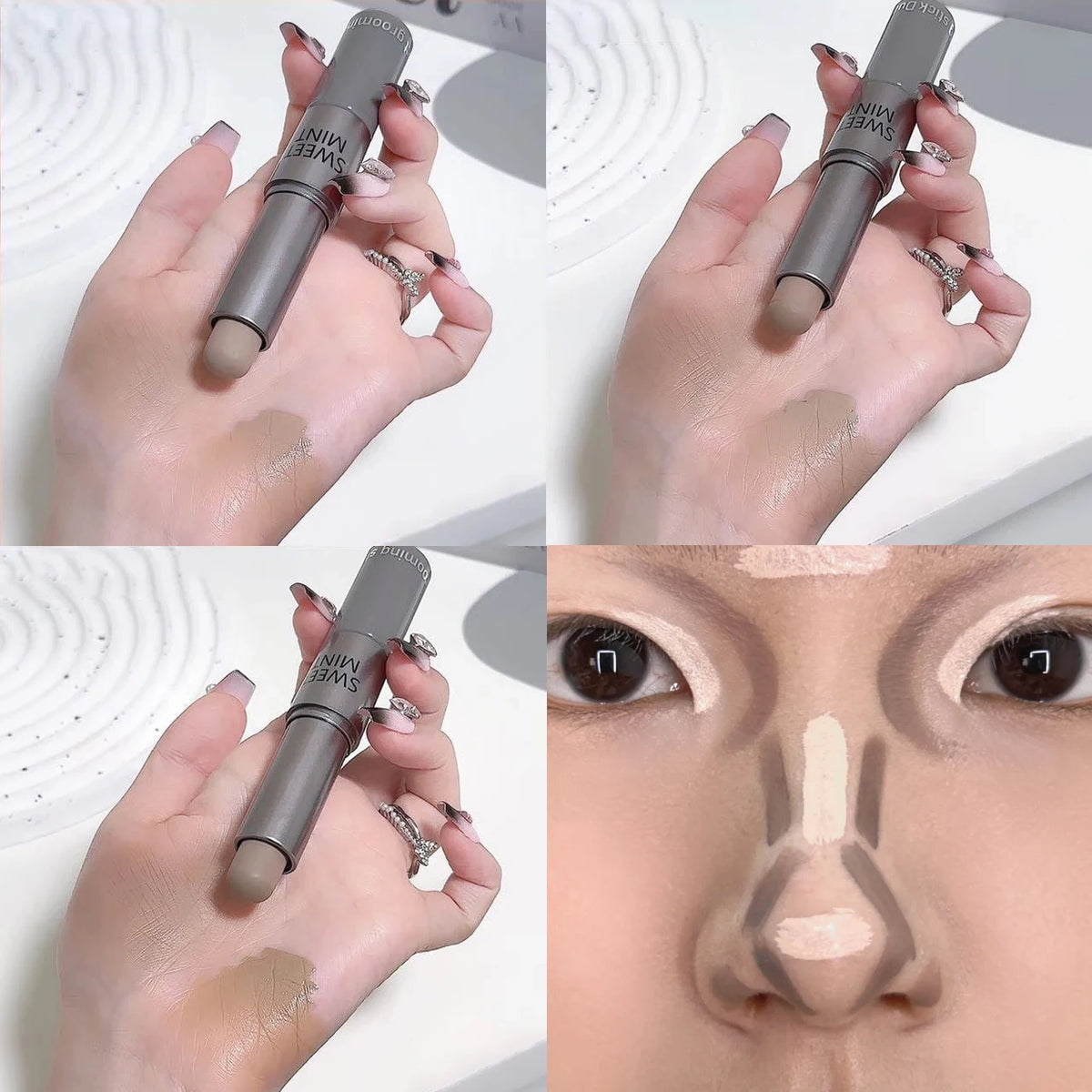 Moisturizing Silky 3D Contour Stick Natural Matte Double Head Suitable For Nose Shadow Makeup Concealer Brightening Cosmetics - AliExpress 66