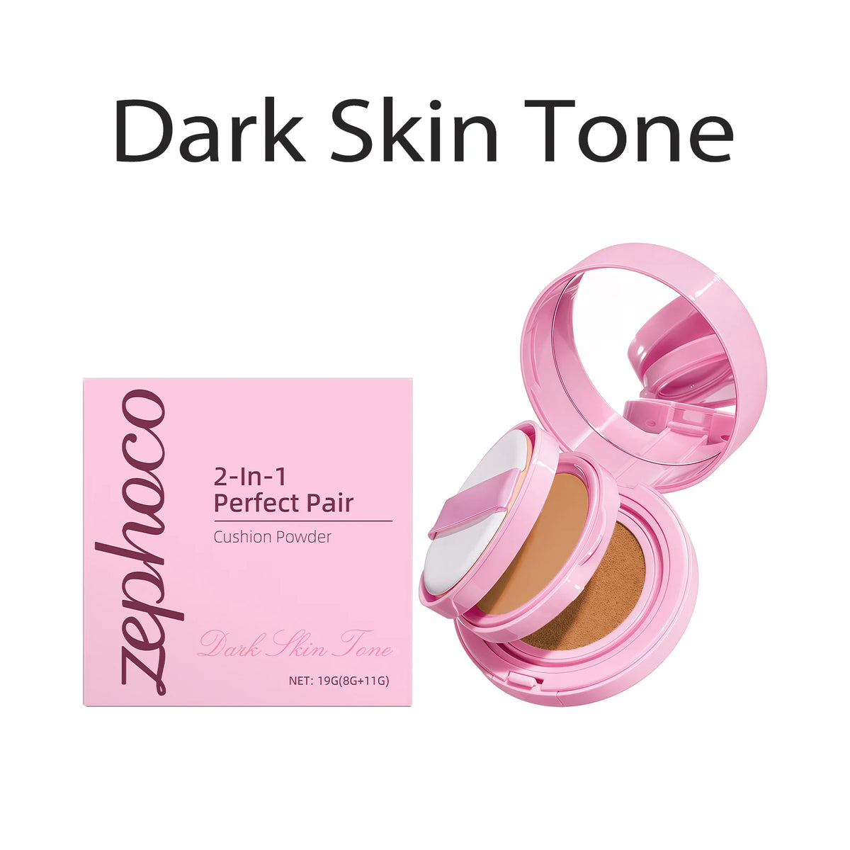 2-in-1 Cushion Foundation & Setting Powder Set Lightweight Matte Finish Long-Lasting Oil Control 3 Shade All-Day Flawless Base