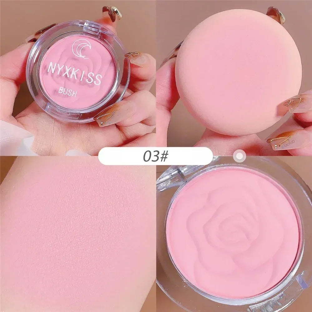 Single Color Matte Embossed Petal Blush Palette Peach Cream Pink Orange Cheek Contour Makeup Rouge for Women Beauty Cosmetics - AliExpress 66