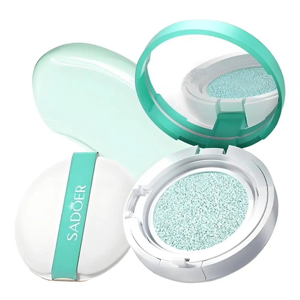 Facial Tinted Sunscreen SPF60 Sun Cushion Oil-Free Moisturizing & Soothing Face BB Cream Lightweight Natural Dewy