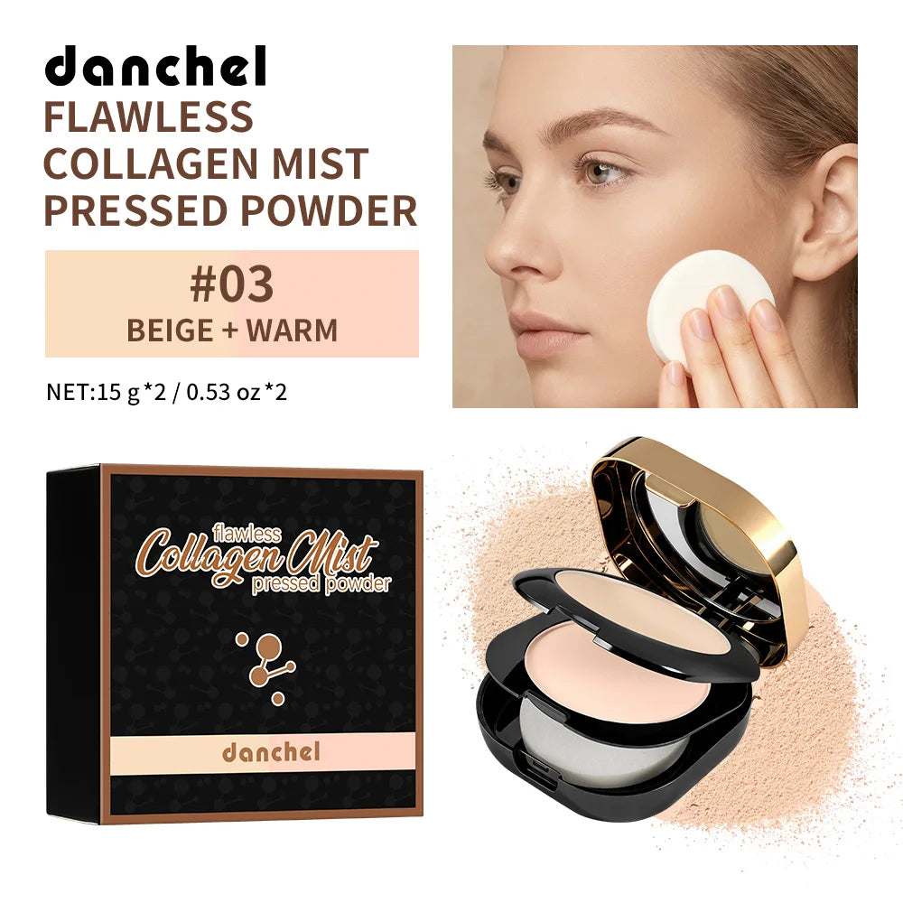 Collagen Pressed Powder Brightening & Contour 2 IN 1 Strong Oil Control Fine Silky Blendable Texture Nourishing Collagen Powder - AliExpress 66