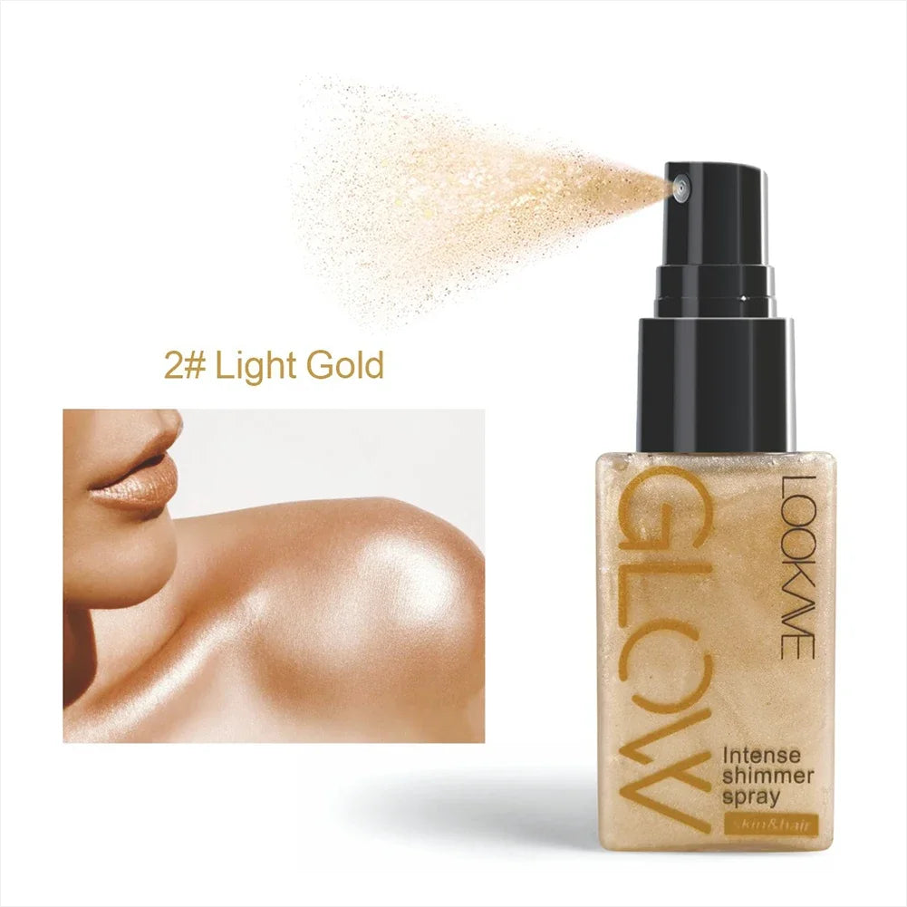 Illuminating Face Brightening Spray 30ml Liquid Highlighter Waterproof Long Lasting Shimmer Glitter Natural Glow for Body Face