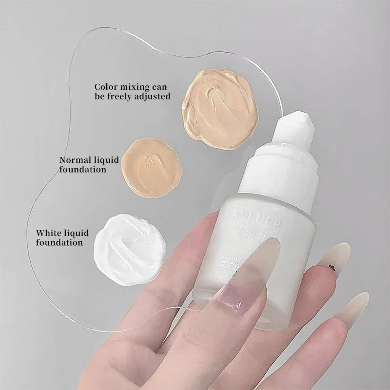 Matte White Liquid Foundation Makeup Waterproof & Long-Lasting Buildable Coverage Primer & Concealer Stick for Halloween Cosplay