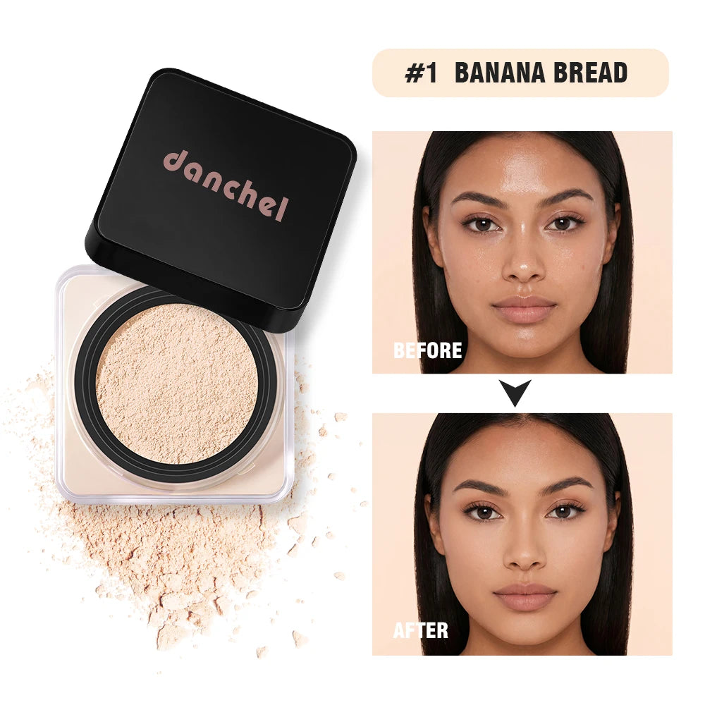 Waterproof Long Lasting Loose Baking Setting Powder &Puff Matte Finish Oil Control Face Cosmetics Anti Sweat Oil Absorb Makeup