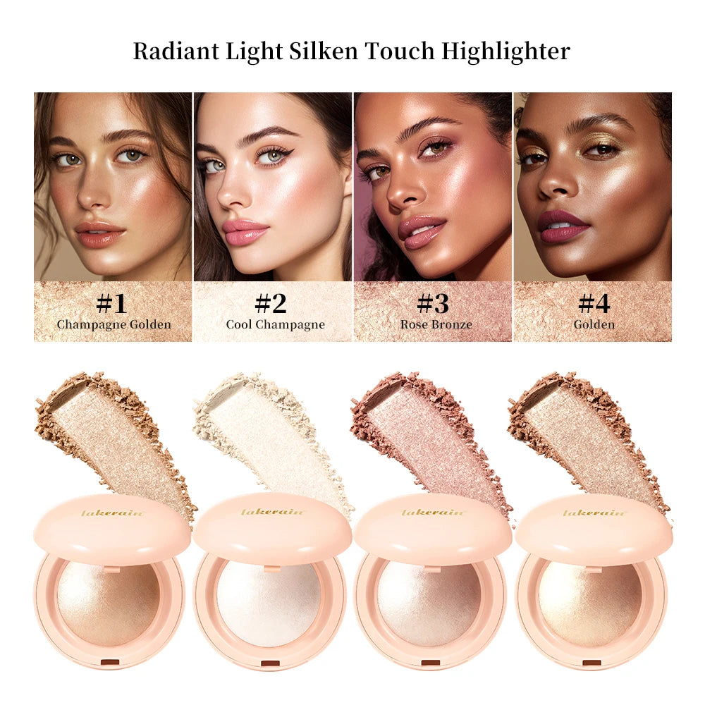 Highlighter Powder LongLasting Waterproof Face Instant Silky Skin Glow Baked Shimmer Illuminator Makeup Contouring Glitter - AliExpress 66