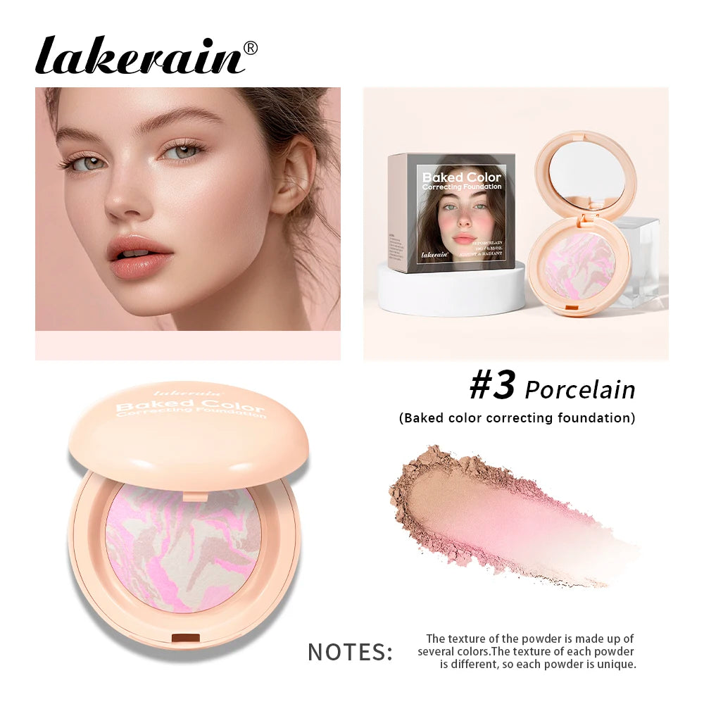 Demi Matte Natural Finish Baked Brighten Color Correcting Powder Foundation Buildable Light to Coverage Oil Control Makeup - AliExpress 66